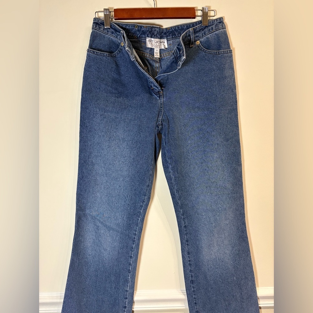 St. John Collection by Marie Gray Raw Hem Cotton Blue Jeans Sz. 8 - Picture 4 of 10